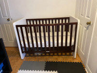 Convertible crib toddler bed desk