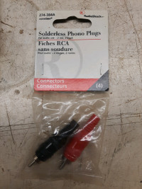 Solderless phono plugs