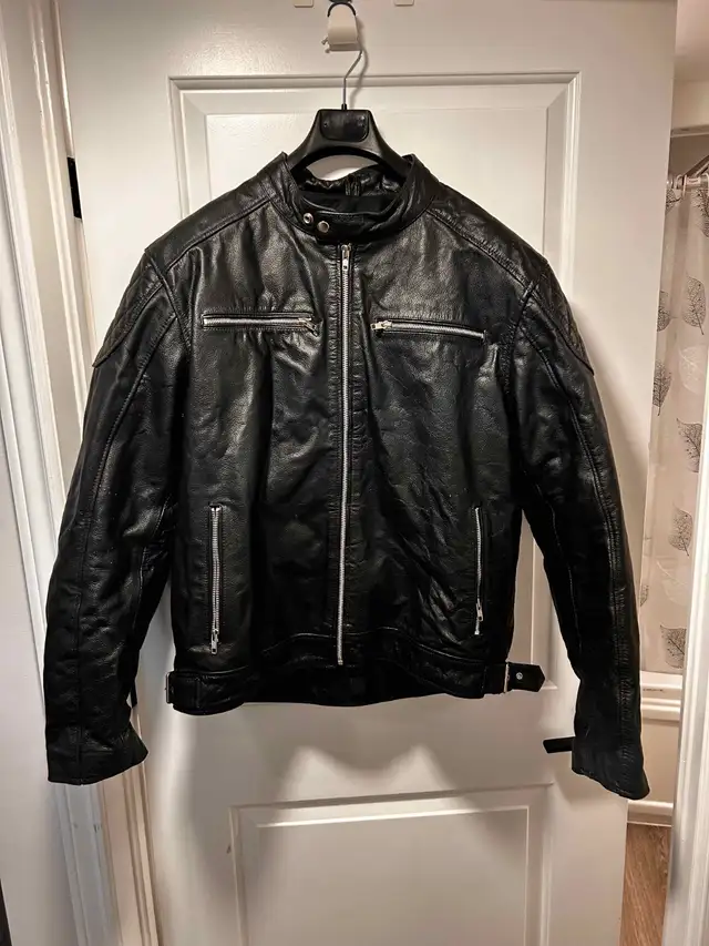 Men's XL "Black" Leather Motorcycle Jacket in Men's in Kingston - Image 2