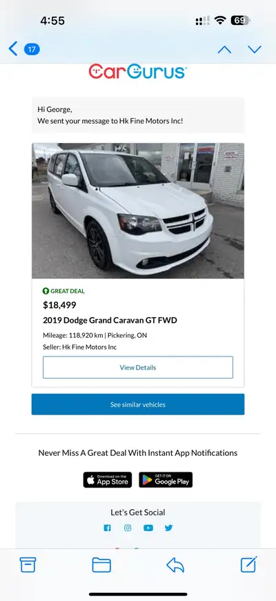 Get ready to roll in style with this well-maintained 2019 Dodge GT Grand Caravan, a minivan that's a...