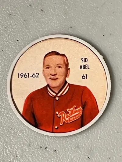 Vintage 1961-62 Sid Abel Detroit Red Wings Shirriff Hockey Coin, View more