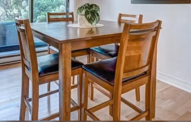 $499 OBO Wayfair Solid Wood Dining Table 4 Chairs  Delivery Avai in Dining Tables & Sets in City of Halifax - Image 4