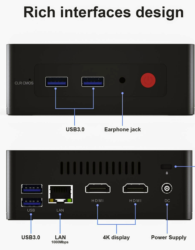 BeeLink GK35 Mini PC Intel Celeron J4125 8GB 128GB SSD Win11 PRO in Desktop Computers in City of Toronto - Image 4