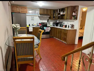 Cozy three-bedroom unit for rent in the basement. Keele and Lawrence. The units includes two parking...