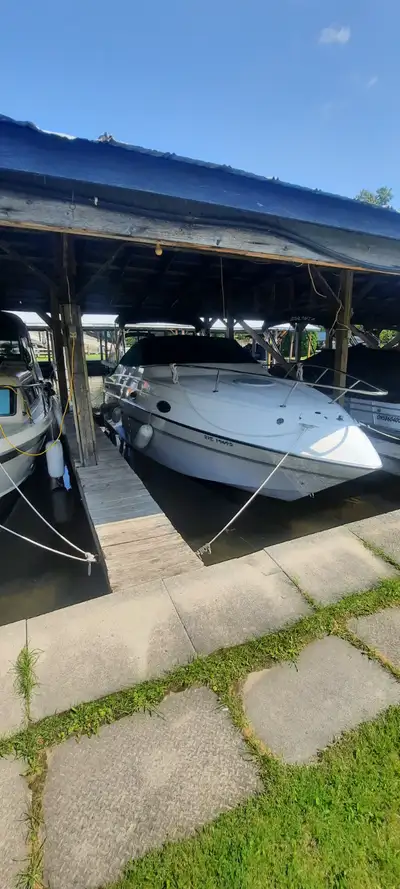 - original owner - Volvo Penta 5.7L engine, 250 HP, 2-barrel carburetor, dual prop, 800 hours - 2 ne...