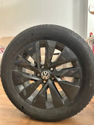 I'm selling a set of VW Taos rims that come with Continental VikingContact winter tires, size 225/55...