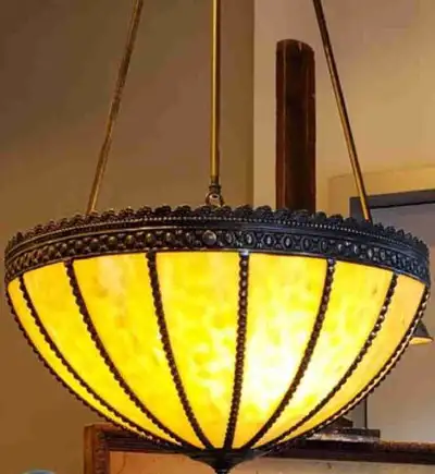 Luminaire Swag/Slag Glass style-modèle mongolfière look antique, View more