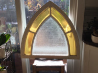 Antique stained glass church window