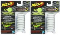 NEW Nerf Vortex Glow in the Dark Disc Refill 2 Pack (20 DISCS)