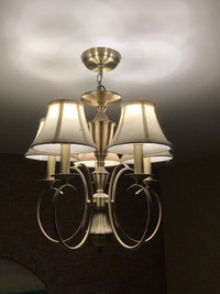 Brass chandelier light fixture