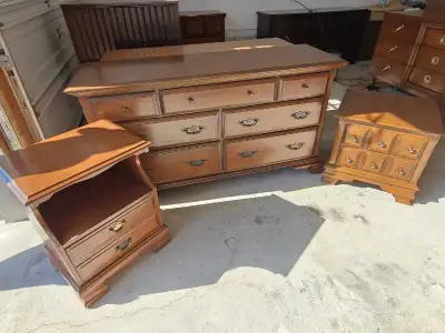 Solid wood Dresser N 2 Nightstands.Can deliver , View more