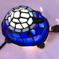 pair of stain glass bed side lamp