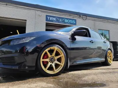 New MR154 BATTLE 17X9.5 5X4.5 GOLD 30MM $ 990 plus hst per set of 4 rims NEW tires additional Call T...
