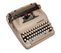 Smith Corona Super portable typewriter in Desert Sand - 1950s