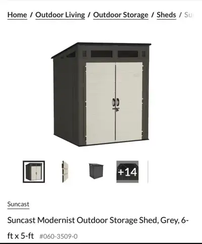 SUNCAST STORAGE SHED 6x5. New in box ready for pickup in ST VITAL . 1000$ non negotiable. Currently...