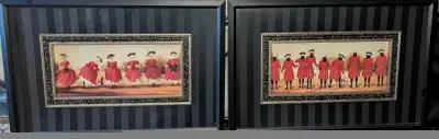 Pr Handsome Vtg Framed Revolutionary Aristocrats Wall Art Prints, View more