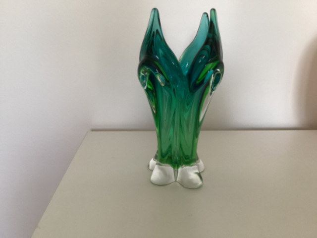 VASE VERRE SOUFFLÉ CHALET VERT/BLEU CHALET ART GLASS dans Art et objets de collection  à Ville de Montréal - Image 4