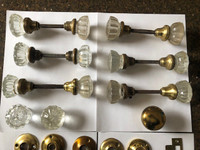 Six Vintage Antique Crystal Doorknob Sets