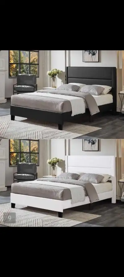 Upgrade your bedroom with this modern Queen bed frame, boasting a sleek design that complements any...
