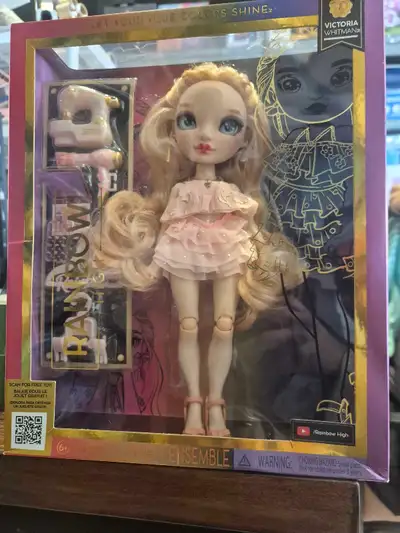 Rainbow High Victoria Pastel Pink Doll Freckles Girl, View more