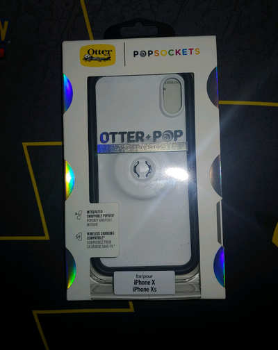 iPhone Xs Otter Box POPSOCKETS Brand New- Never Used Integrated Swappable Popgrip Wireless Charging...