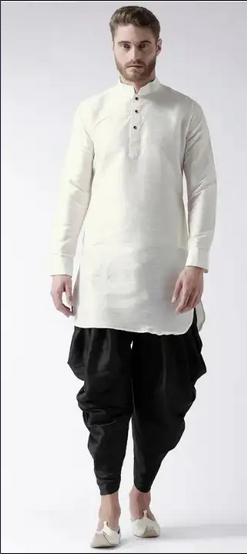 Men's Silk Dhoti Kurta In White  - Brand New For Sale!!, View more