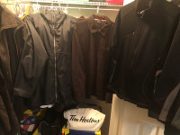 11 Tim Hortons Apparel items from women’s med to Mens X- Large