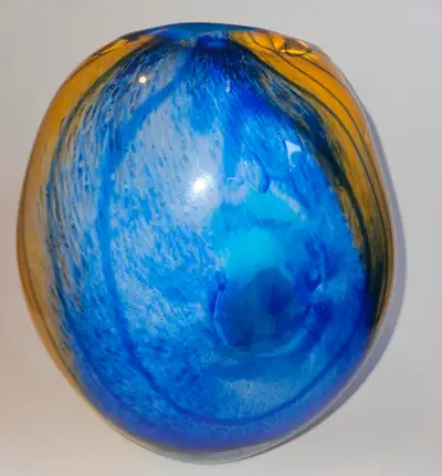 VASE Art Glass Multi-Colored Thick Glass  -VIEW OTHER ADS-, View more