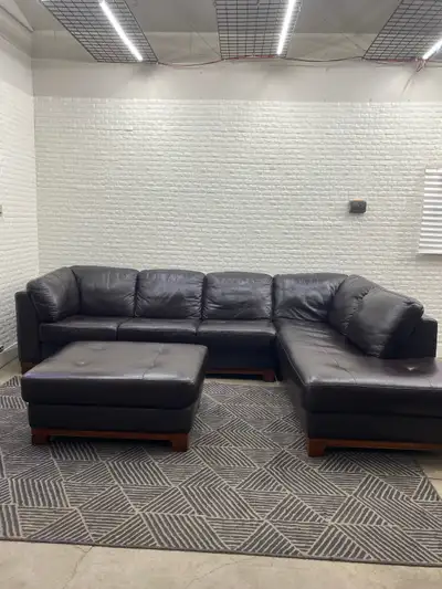 FREE DELIVERY Genuine Leather Sectional , View more