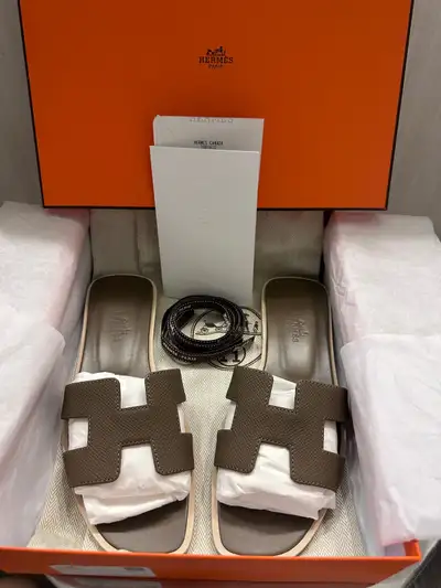 Brand new Hermes Oran sandals Etoupe size 36, View more