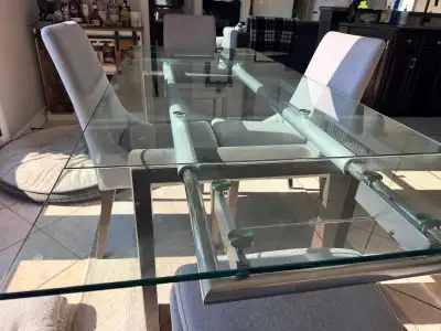 Expandable glass table, View more