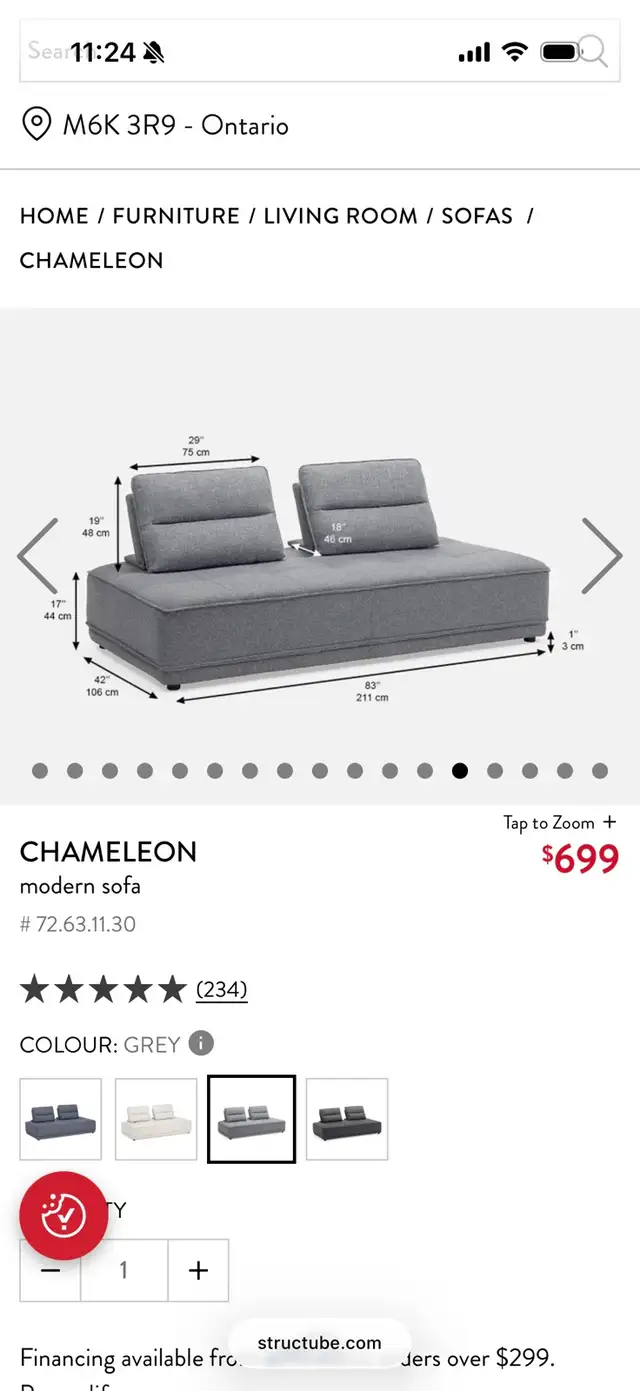 Structube Chameleon Customizable Sofa  in Couches & Futons in City of Toronto - Image 11