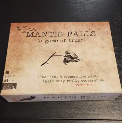Mantis Falls is a semi-cooperative hidden role game. Like new, all cards sleeved. See my other listi...
