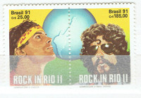 BRASIL. Se-Tenant de 2 timbres, "ROCK IN RIO ii", 1991.