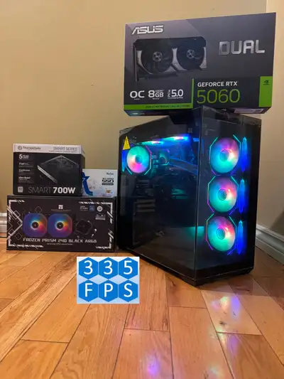 New MFG Ready RTX 5060 Ryzen 5 7500F RGB PC 16GB DDR5 1TB SSD, View more