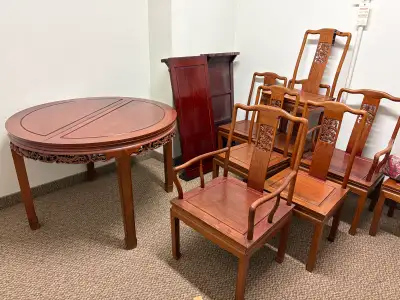 rosewood dining table set expandable, View more