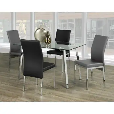 Table en Verre Élégante avec 4 Chaises – Neuve, View more