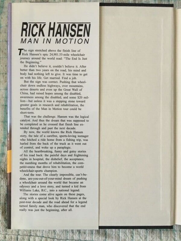 Rick Hanson - Man in Motion (Autographed book) in Non-fiction in Mississauga / Peel Region - Image 2