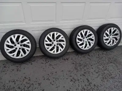 I am selling a set of four 205/55R16 tires. From a 2017 Toyota carola,These tires are mounted on rim...