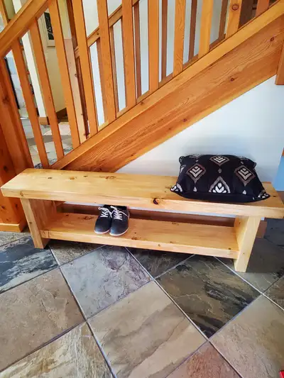*Dining or Hall Bench pine- 53"W x 11" deep x 16.5" H $320 *Sawn and milled from Smithers timber and...
