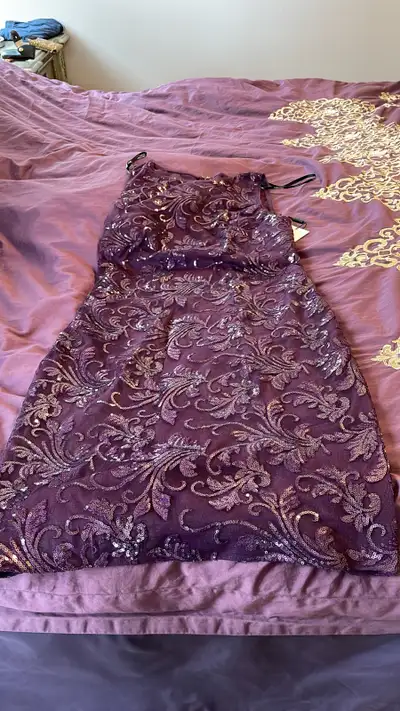 Calvin Klein - Purple Sequin Sheath Dress - Size 6 - Regina, View more
