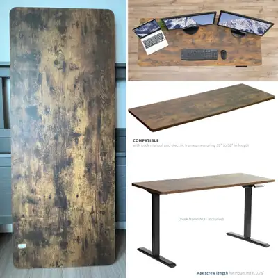 VIVO Vintage Brown Table Top (59 x 23.6 in) One Piece (Desk Top), View more