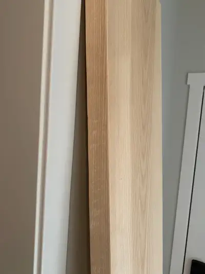 Solid Ash timber plank. In Mahogany., View more