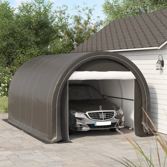 10' x 16' Heavy Duty Portable Carport Tent with Zippered Door in Outdoor Tools & Storage in Markham / York Region - Image 8
