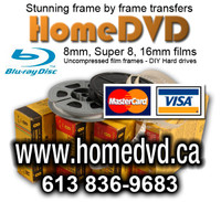 Transfer 8mm, Super 8 or 16mm film and Video Tape to DVD or MP4