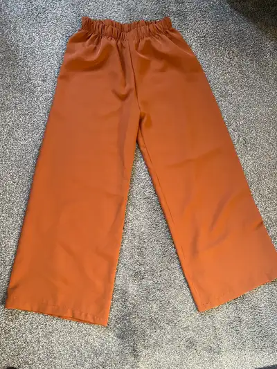 new ladies orange summer wide leg pull on pants , View more