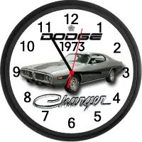 1973 Dodge Charger (Dark Silver Metallic) Custom Wall Clock New