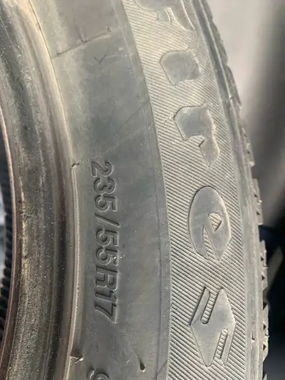 Firestone studded winter tires used 1 season 235/55/17 off SUV. $ 500. 221-6933
