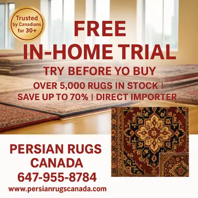 FREE IN HOME TRIAL TORONTO AUTHENTIC HIGH QUALITY PERSIAN RUGS, View more