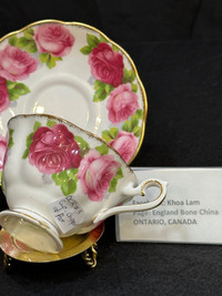 Wide mouth Avon shaped tea cup set Old English Rose Royal Albert